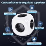 Enchufe de cubo 5 en 1, enchufe múltiple de 3680W, enchufes de ladrón 5AC, enchufes de regleta de enchufes para oficina, cocina y dormitorio