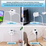 Enchufe de cubo 5 en 1, enchufe múltiple de 3680W, enchufes de ladrón 5AC, enchufes de regleta de enchufes para oficina, cocina y dormitorio