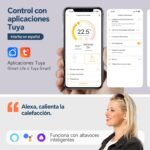 Termostato WiFi Caldera de gas, Termostato WiFi programable semanal, Termostato WiFi con pilas, Termostato digital inteligente con control Tuya Compatible con Alexa y Google Assistant.