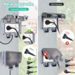 Toma Exterior Impermeable con Interruptor y Luz Indicadora, Toma IP66, Toma Resistente a Superficies para Cocina, Baño, Garaje, Piscina y Jardín