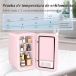 YASHE Mini refrigerador de 6 litros/8 latas 220-240 V CA/CC Refrigerador termoeléctrico portátil para dormitorio, cuidado de la piel, bebidas, oficina, dormitorio y automóvil, rosa