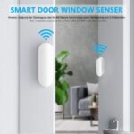 Sensor inteligente WiFi para puertas y ventanas – Alarma inalámbrica compatible con Alexa y Google Assistant – No requiere concentrador – Paquete de 4