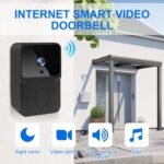 Timbre con Video, Timbre Inalámbrico con WiFi de 2.4GHz, Timbre con Video HD 1080p Timbre Inteligente con Cámara, Visión Nocturna, Audio Bidireccional, Fácil Instalación por Propia (Negro)