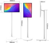 TV Portátil Inteligente de 32 Pulgadas con Ruedas, Tablet con Ruedas y Pantalla Táctil, Streaming Inalámbrico, Funcionamiento Android 12, 6 Horas de Batería 6+64G