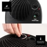 Taurus TFH-3001 – Calefactor, 2000W, 2 Potencias de Calor, Función Ventilador, Termostato Regulable, Sistema de Seguridad, Diseño Compacto 26 x 25 x 10 cm