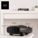 Taurus TFH-3001 – Calefactor, 2000W, 2 Potencias de Calor, Función Ventilador, Termostato Regulable, Sistema de Seguridad, Diseño Compacto 26 x 25 x 10 cm