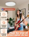 Plafón LED 30cm con RGB, Clase A, 24W 2400LM, Control por App/Alexa/Google, Mando a Distancia, IP54, Certificaciones CE/FCC/RoHS, para Baño, Dormitorio, Salón