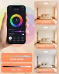 Plafón LED 30cm con RGB, Clase A, 24W 2400LM, Control por App/Alexa/Google, Mando a Distancia, IP54, Certificaciones CE/FCC/RoHS, para Baño, Dormitorio, Salón