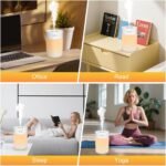 Humidificador, Humidificador Silencioso de 600 Ml para Bebés, Mini Humidificador Portátil con Luz Nocturna Ajustable, para Dormitorio, Viajes, Oficina, Plantas, Alimentado por USB