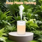 Humidificador, Humidificador Silencioso de 600 Ml para Bebés, Mini Humidificador Portátil con Luz Nocturna Ajustable, para Dormitorio, Viajes, Oficina, Plantas, Alimentado por USB