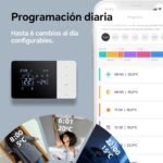 Termostato de Batería WiFi de 2 Cables para Control de Calderas de Gas Termostato Tuya Programable Diariamente, Compatible con Google Voice Control y Alexa.W506 3A