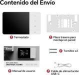 Termostato de Batería WiFi de 2 Cables para Control de Calderas de Gas Termostato Tuya Programable Diariamente, Compatible con Google Voice Control y Alexa.W506 3A