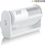 SEBSON Sensor de Movimiento con Alarma y Sonido para Comercios, Timbre Inalámbrico, Funciona con Pilas, Alarma de Seguridad