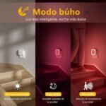 Luz nocturna enchufable de 2 piezas con sensor de movimiento, 3 modos de sensor, luz nocturna regulable para niños, escalera, dormitorio, cocina, baño, rojo