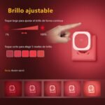 Luz nocturna enchufable de 2 piezas con sensor de movimiento, 3 modos de sensor, luz nocturna regulable para niños, escalera, dormitorio, cocina, baño, rojo