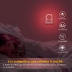 Luz nocturna enchufable de 2 piezas con sensor de movimiento, 3 modos de sensor, luz nocturna regulable para niños, escalera, dormitorio, cocina, baño, rojo
