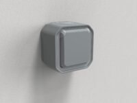 LEGRAND – Toma estanca IP55 con toma de tierra Plexo, toma 2P+T 16A completa con persiana, para colocación en aparente, fabricada en Francia, gris