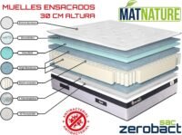 Matnaturaleza | Bolsa Zerobact | Colchón de espuma viscoelástica | Muelles ensacados | Alta Firmeza y Adaptabilidad Premium | Altura 30 cm | Antideslizante y Antibacteriano (90 x 190 cm)