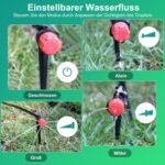 Sistema de riego de jardín, sistema de riego por goteo de 315 piezas, kit de riego automático de 60 m + 15 m para jardín, invernadero, césped, patio, terraza