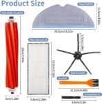 Pack de 22 Accesorios Roborock S7, Piezas de Repuesto para Roborock S7/S7+/T7S Plus, 2 Cepillos Principales, 6 Filtros, 6 Cepillos Laterales, 6 Paños de Microfibra para Aspiradoras Roborock