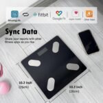 NUTRI FIT Báscula Inteligente para Monitor de Composición Corporal, Báscula de Baño Digital con IMC, Grasa Corporal, Masa Muscular, Lecturas LCD Grandes, 150kg, Negro