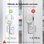 VOXON Alarma de Puertas y Ventanas, Fácil de Instalar, Alarma Magnética Antirrobo para Puertas y Ventanas con Volumen de 100dB para Seguridad Infantil en Casa y Comercios (Pack de 2)