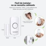 VOXON Alarma de Puertas y Ventanas, Fácil de Instalar, Alarma Magnética Antirrobo para Puertas y Ventanas con Volumen de 100dB para Seguridad Infantil en Casa y Comercios (Pack de 2)