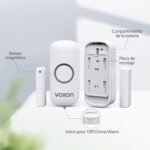VOXON Alarma de Puertas y Ventanas, Fácil de Instalar, Alarma Magnética Antirrobo para Puertas y Ventanas con Volumen de 100dB para Seguridad Infantil en Casa y Comercios (Pack de 2)