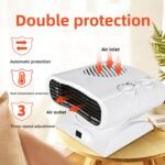 Combo de ventilador calefactor 2 en 1, calentador espacial de 2000W y refrigerador oscilante automático, ventilador de escritorio de refrigeración portátil para el hogar, dormitorio,