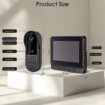 Timbre Inalámbrico Exterior Impermeable IP67 1080P con Cámara con Pantalla de 4,3 Pulgadas, Interfono Doméstico sin WiFi ni Aplicación, Ultra Gran Angular 170°, Visión Nocturna