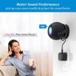 PlusAcc Soporte Compatible con Homepod Mini – Base Adecuada para Paredes Lisas y Rugosas, Gestión de Cables Integrada y Diseño que Ahorra Espacio (Negro)