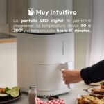 Airfryer – MasterPRO Rocket 500 – Freidora de Aire sin Aceite – Color Blanco – Capacidad de 5 L – Potencia de 1500 W – Pantalla LED Táctil – Cesta Antiadherente -Temperatura Regulable 80-200ºC