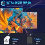 Proyector Portátil, Mini Proyector con Altavoces de 5W, WiFi 6 Bluetooth 5.4, Android 11, Soporte 4K y Auto Keystone, Proyector Giratorio 180° Compatible con HDMI/TV Stick/Laptop