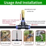 Sistema de riego de jardín,Kit de riego por goteo de 10M,Sistema de riego automático de jardín,Sistema de riego por goteo,Manguera de riego automática de 360°,para plantas en macetas