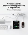 Regleta con protector contra sobretensiones de 4 tomas Belkin – Thief con 4 tomas de CA protegidas, 525 julios, cable de 2 m, multiplicador de enchufes eléctricos protegidos