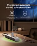 Regleta con protector contra sobretensiones de 4 tomas Belkin – Thief con 4 tomas de CA protegidas, 525 julios, cable de 2 m, multiplicador de enchufes eléctricos protegidos