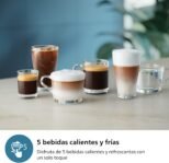 Philips Cafetera Superautomática Serie 3300, Espumador de Leche Clásico, 5 Tipos de Café, SilentBrew, Molinillo de Cerámica, Pantalla Táctil, Cromo Negro (EP3326/90)