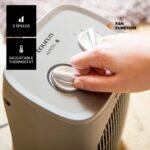 Taurus Tropicano Bagno Calefactor Compacto, Seguridad IP21 Especial Baños, Termostato Regulable, 2 Velocidades de Calor (1000W – 2000W) + Ventilador, Luz LED, Silencioso
