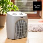 Taurus Tropicano Bagno Calefactor Compacto, Seguridad IP21 Especial Baños, Termostato Regulable, 2 Velocidades de Calor (1000W – 2000W) + Ventilador, Luz LED, Silencioso