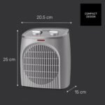 Taurus Tropicano Bagno Calefactor Compacto, Seguridad IP21 Especial Baños, Termostato Regulable, 2 Velocidades de Calor (1000W – 2000W) + Ventilador, Luz LED, Silencioso