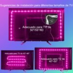 Tira de Luces LED para TV, Kit de Retroiluminación USB con Control Remoto, Sincronización de Aplicaciones con Música, Iluminación LED RGB 5050 para HDTV (2M para TV de 32-42 Pulgadas)