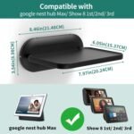 HomeMount Soporte de pared para Google Nest Hub MAX/Echo Show 8 y varios dispositivos, soporte de altavoz que ahorra espacio con gestión de cables, instalación segura con tornillos
