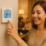 AVStar – Termostato inteligente digital programable para calefacción de calderas de gas – Pantalla LCD para facilitar el control y la programación (Blanco)