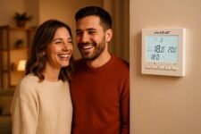 AVStar – Termostato inteligente digital programable para calefacción de calderas de gas – Pantalla LCD para facilitar el control y la programación (Blanco)