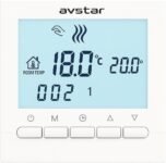 AVStar – Termostato inteligente digital programable para calefacción de calderas de gas – Pantalla LCD para facilitar el control y la programación (Blanco)