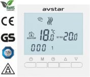 AVStar – Termostato inteligente digital programable para calefacción de calderas de gas – Pantalla LCD para facilitar el control y la programación (Blanco)