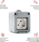 FAMATEL – Base | Enchufe empotrado | Serie Jardín | IP55 | Protección Infantil | Impermeable | Fácil de instalar este producto | Gris