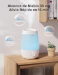 AROEVE Humidificador, Humidificador de Aceites Esenciales 2,5 L, 250 ml/h, Difusor de Aceites Esenciales 25H, Apagado Automático, 25 dB Silencioso para Bebés y Plantas, Blanco