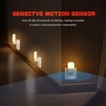 GRIFEMA GD103-1 Luz Nocturna Infantil, 5 Niveles de Brillo Regulables, Luz Nocturna con Sensor de Movimiento para Habitación Infantil, Baño, Pasillo, Cocina, Escaleras, 2700K Blanco Cálido