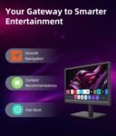 Pequeño Smart TV HD 1080P 15,6 pulgadas, Smart TV con sintonizador T2/HDMI/USB/AV para cocina, autocaravana/caravana